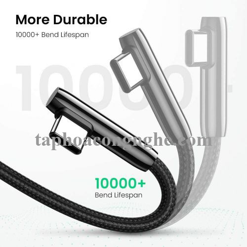 Ugreen 70282 0.5M màu đen cáp USB type C bẻ góc phải 90 độ ra usb A chống nhiễu US313 30070282